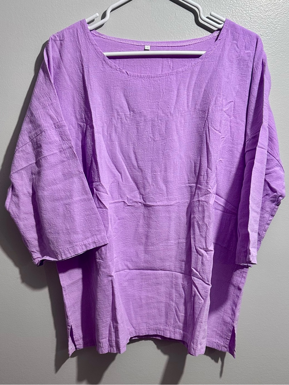 Relaxed Linen Blend Top Lavender Size 5XL (1379)